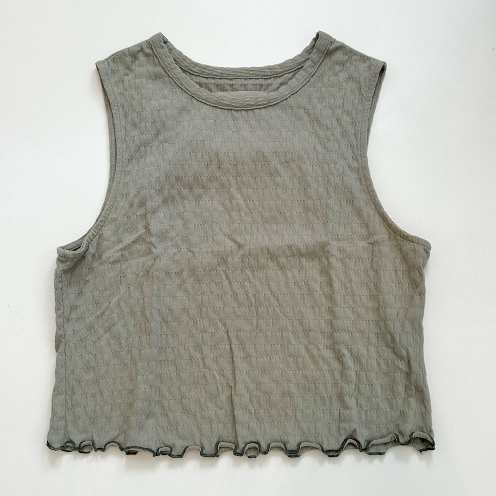 Everlane Textured Sage Green Tank Top